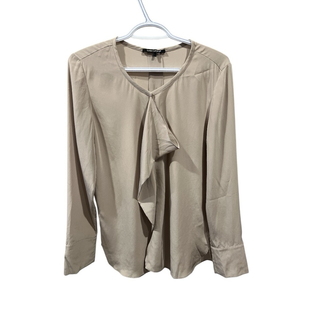 Luisa Cerano Size 4 - Silky Lightweight Blouse in Beige Color - Like New
